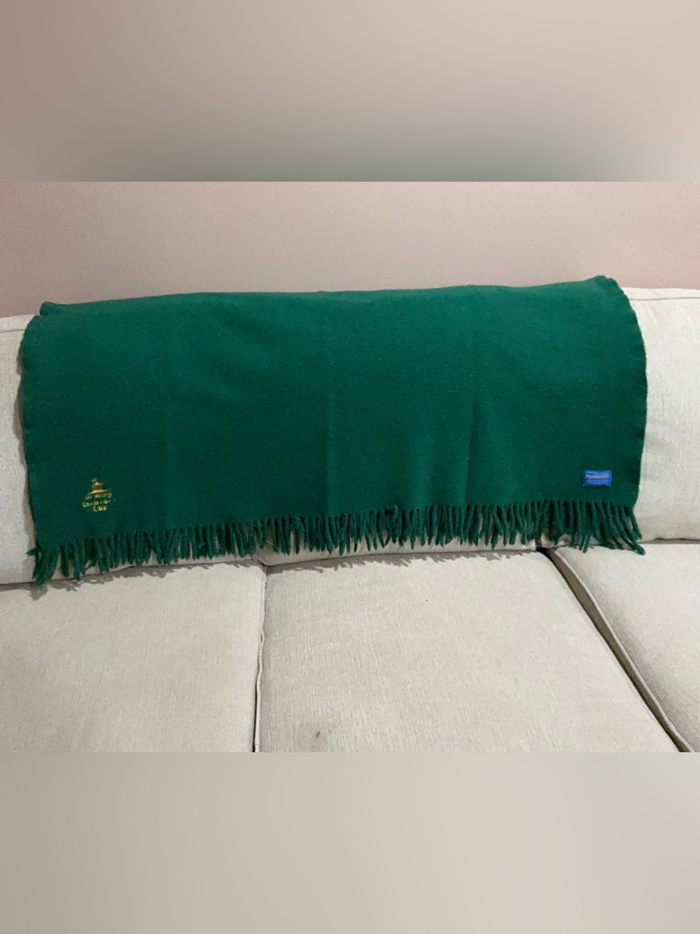 PENDELTON WAVERLY CHAIRMANS CUP GREEN VIRGINIA WOOL BLANKET